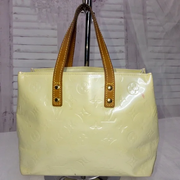 Louis Vuitton Monogram Logo Vernis Tote Bag Purse Perle - Picture 8 of 8